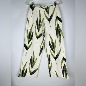 Zulu & Zephyr Ramie Linen Canopy Print High Rise Trousers